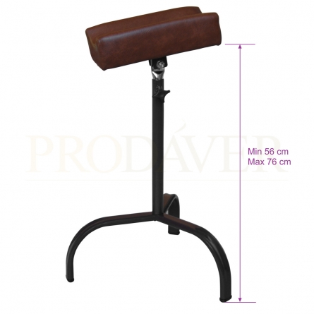 Medidas de apoio de pedicure castanho, com tripé, maximum and minimum adjustable height for pedicure support
