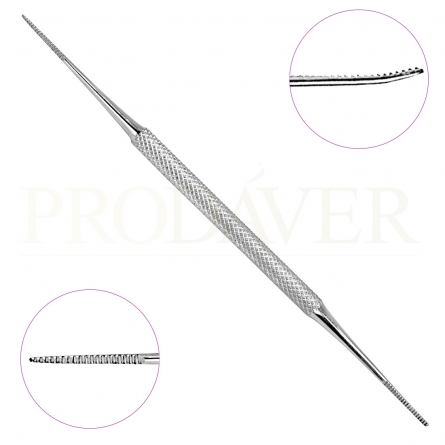 Instrumento  lima direita lima curvada . tanatopraxia utilizado  utensilio tamponamento nasal ou auditivo. agentes funerários material para funerárias