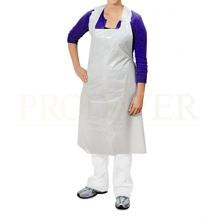 100pcs Aventais descartáveis de plástico impermeável - Branco, white plastic aprons