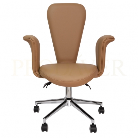 Office Chair, Desk Computer Chair, Ergonomic Home Office Chair, Tilt Function, Height Adjustable, Padded Armrests, PU Surface, Brown