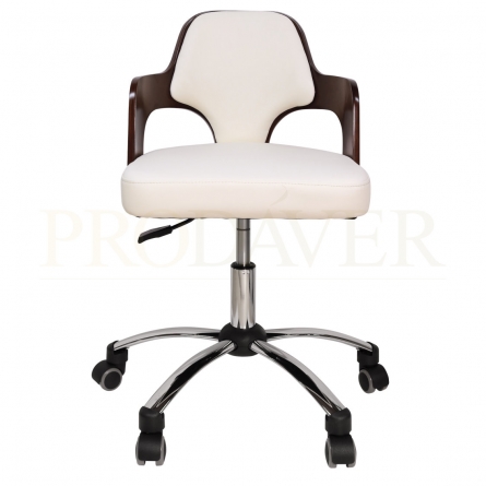 Rolling Stool Chair with Smooth-rolling Dual-wheel casters, Comfortable Cushioned Backrest, Swivel Seat, Heavy Duty Hydraulic Height Adjustable,Sturdy and Durable, cream colour