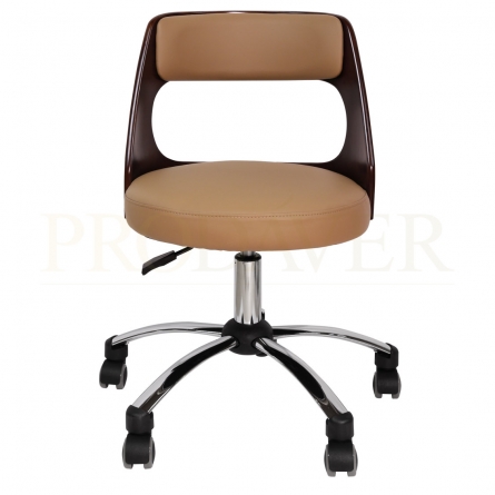 Rolling Stool Chair with Smooth-rolling Dual-wheel casters, Comfortable Cushioned Backrest, Swivel Seat, Heavy Duty Hydraulic Height Adjustable,Sturdy and Durable, brown colour