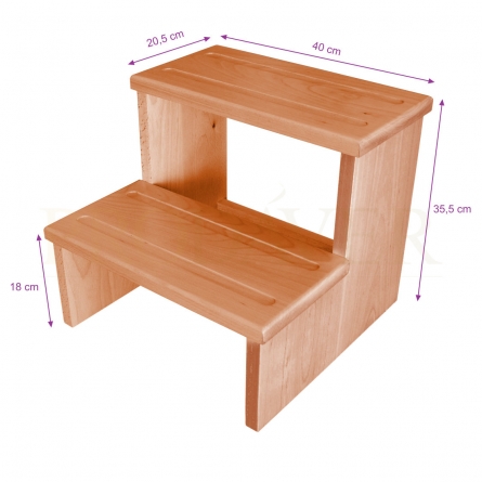 Solid Wood 2 Step Stool Foot Suitable For Kitchen Sink/Bath Stool/Bathroom Sink Assistance/Office Stool