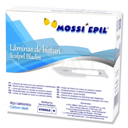 Caixa de lâminas de bisturi nr 21 para funerárias