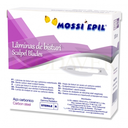 Caixa de lâminas de bisturi nr 24 para funerárias