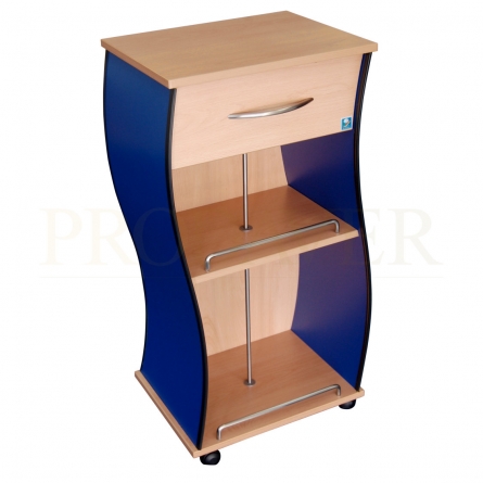 Mesa carrinho rolamento madeira, 2 prateleiras e gaveta, madeira sólida 4 rodas, multifuncional