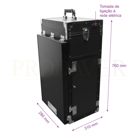 Dimensões de mesa portátil para tanatoestética