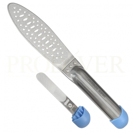 Instrumento raspar calosidade pele seca. agentes funerários material para funerárias